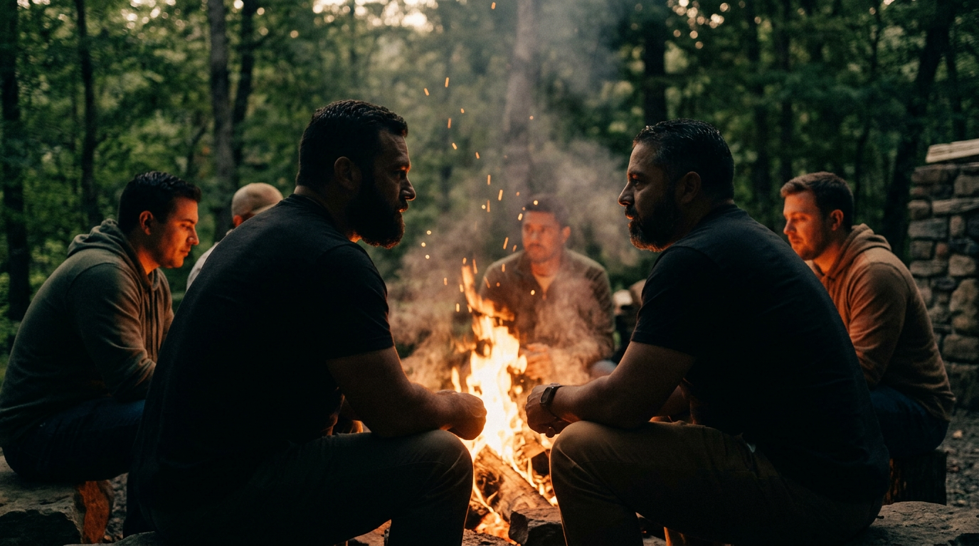 Men around a campfire